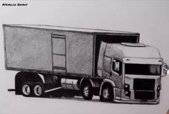 desenho de caminhão arqueado para desenhar